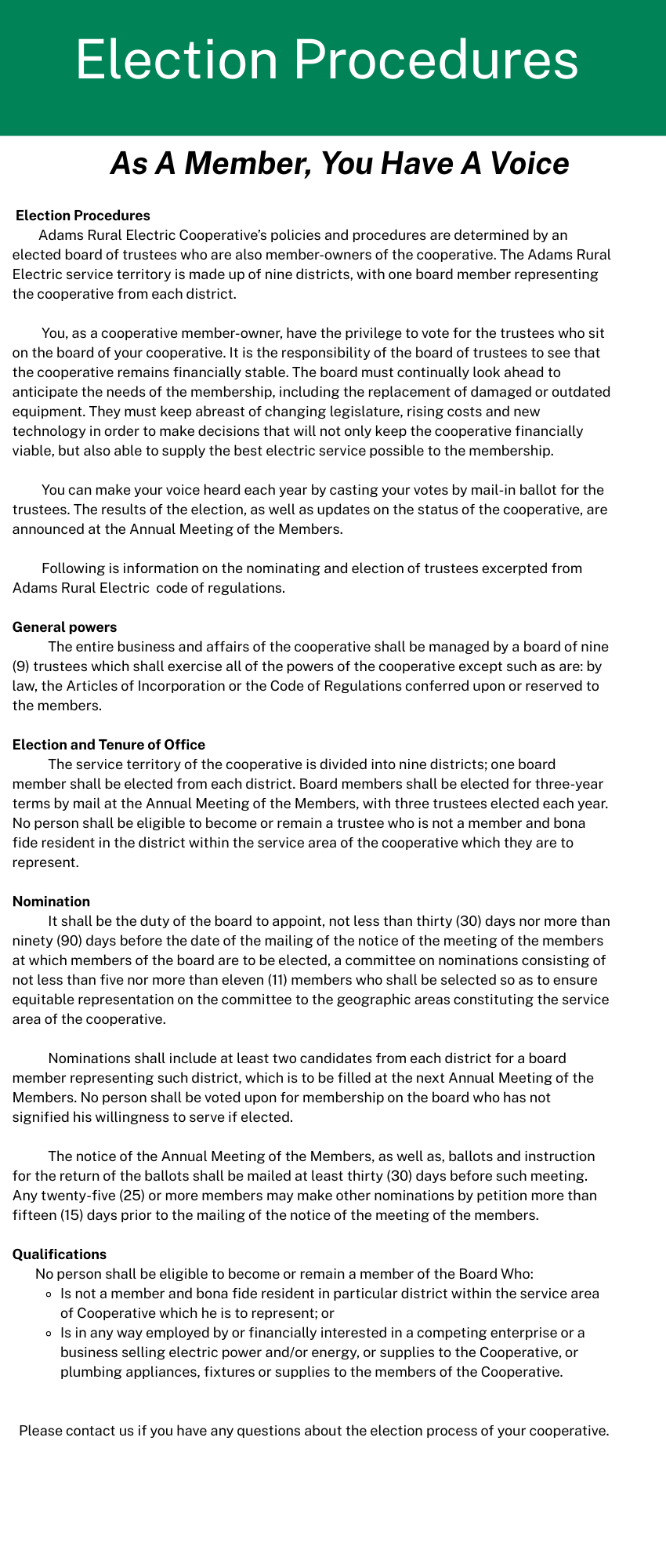 Election Procedures